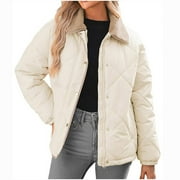 Yievot Quilted Jackets for Women Trendy Quilted Bomber Jacket Coats Lightweight Warm Winter Outerwear Clothing
